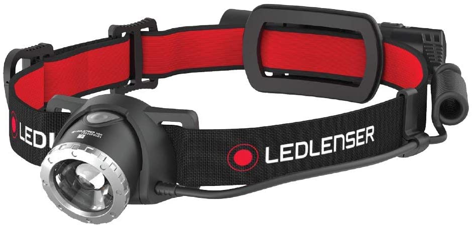 ledlenser h8r headlamp high-quality led all-round head lamp with integrated rear light rechargeable up to 120 hours of running time 600 lumen - a photo