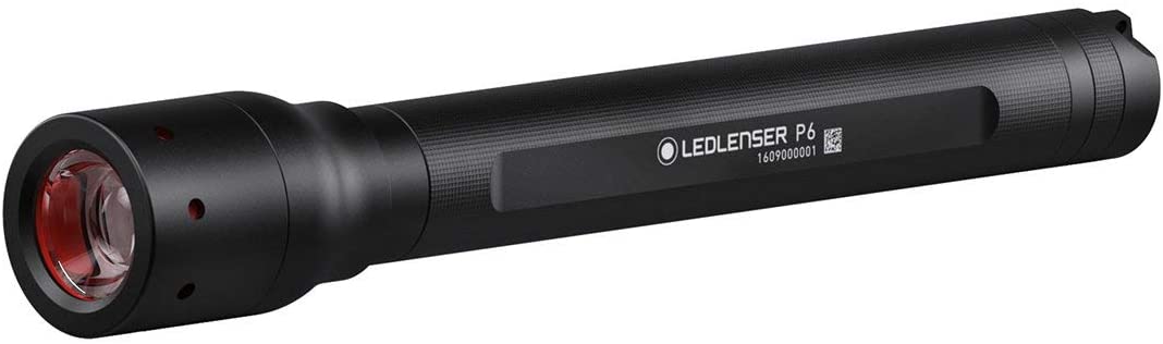 ledlenser p6 led allround torch 200 lumens 15 hour running time heavy duty metal case focusable with batteries included - a photo