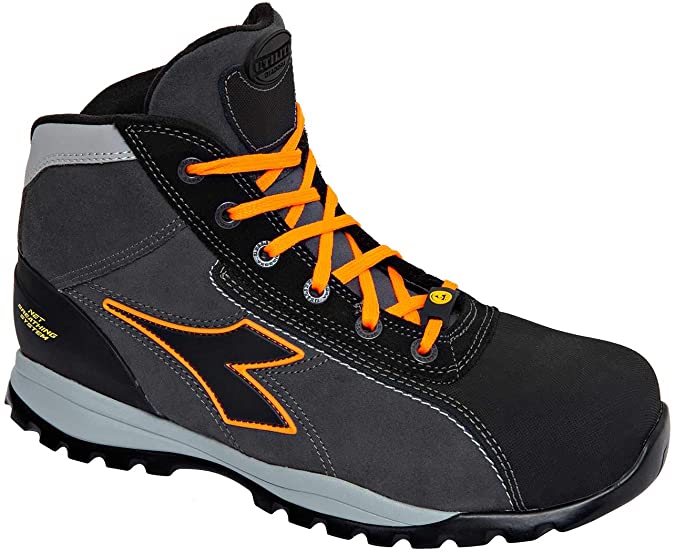 diadora glove tech hi pro s3 sra hro esd safety shoes with geox net breathing system black size: 11 uk - a photo