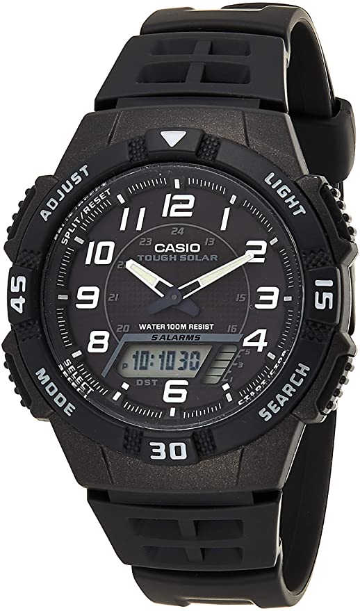 casio collection men's solar collection analogue-digital quartz watch aq-s800w-1bvef - a photo