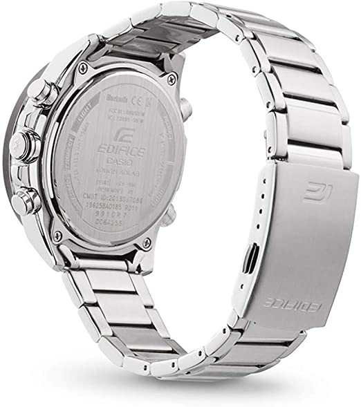 casio ecb-900db-1aer men's quartz watch with stainless steel bracelet