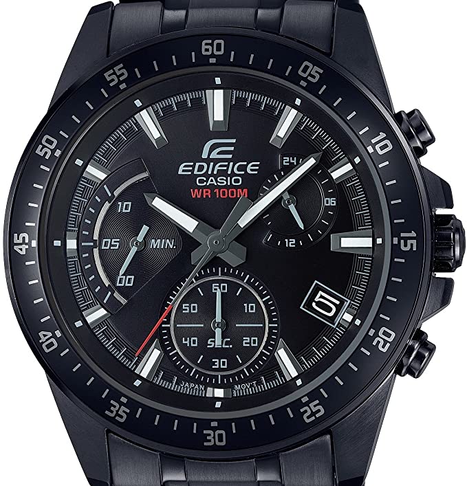 casio edifice men's solid stainless steel case and stainless steel bracelet watch strap efv-540dc-1avuef