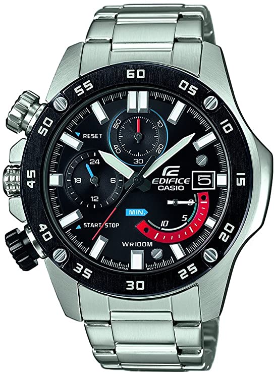 casio edifice men's solid stainless steel case and stainless steel watch strap efr-558db-1avuef - a photo