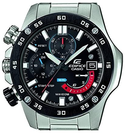 casio edifice men's solid stainless steel case and stainless steel watch strap efr-558db-1avuef