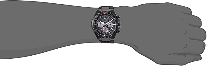 casio men's 'edifice' quartz stainless steel and resin casual watch, colour: black (model: eqs-800cpb-1avcf)