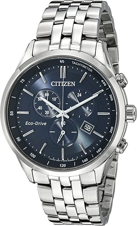 citizen men's chronograph solar powered watch with stainless steel strap at2141-52l - a photo