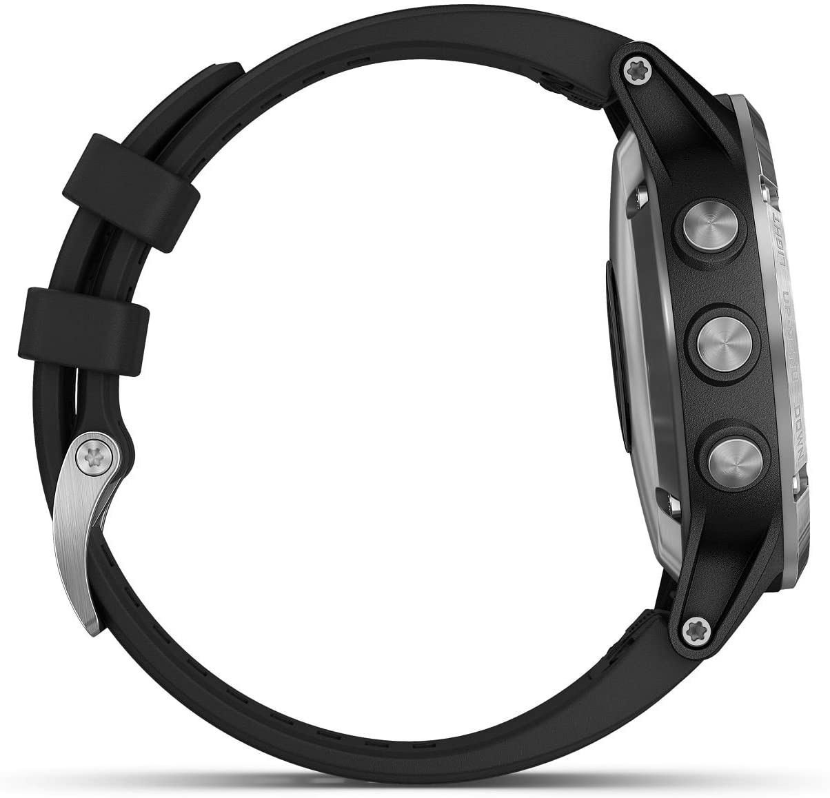 garmin fenix 5 plus multisport watch with music, maps and garmin pay, silver with black band