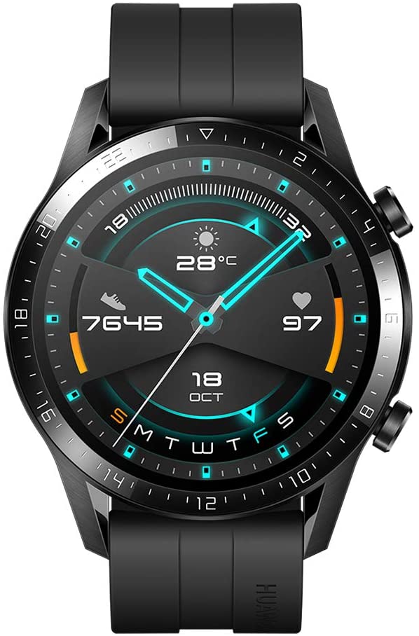 huawei watch gt 2 (46 mm) smart watch, 1.39 inch amoled display with 3d glass screen, 2 weeks battery life, gps, 15 sport modes, 3d glass screen, bluetooth calling smartwatch, matte black - a photo