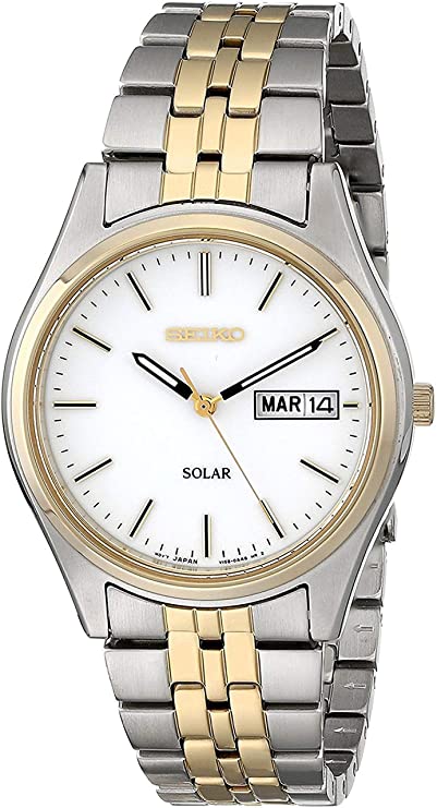 seiko men's analogue quartz watch with stainless steel strap sne032p1 - a photo