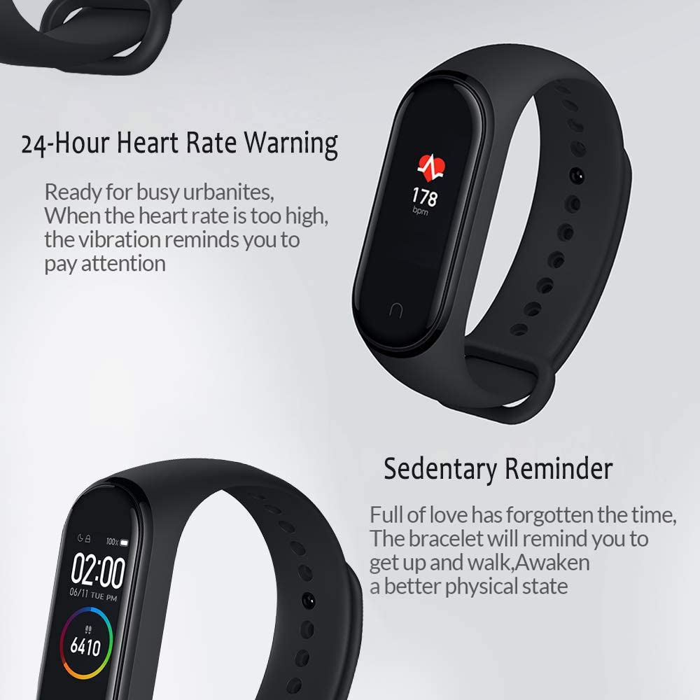 xiaomi mi band 4 smart fitness wristband pulse monitor 135 mah colour screen bluetooth 5.0 newest 2019 (black)
