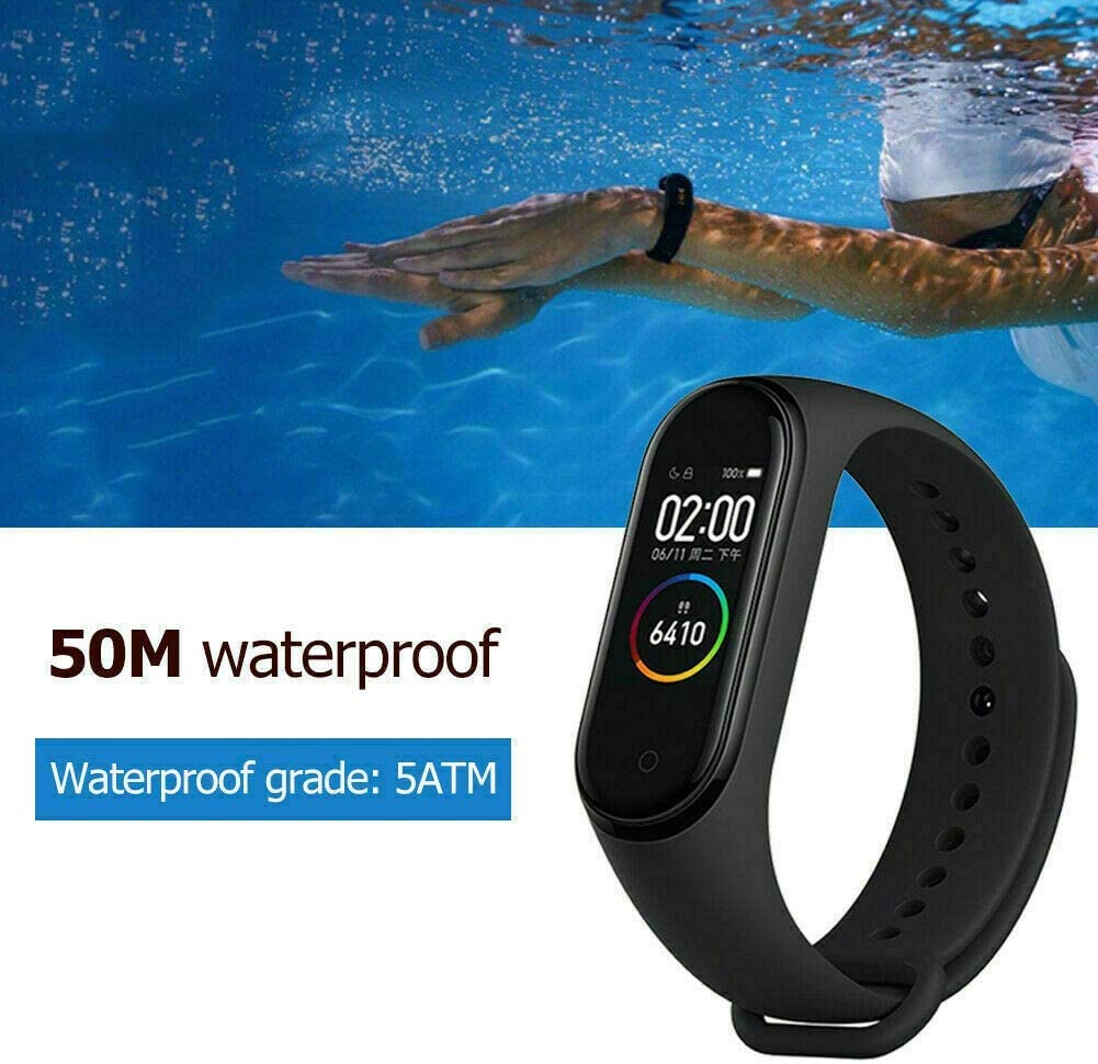 xiaomi mi band 4 smart fitness wristband pulse monitor 135 mah colour screen bluetooth 5.0 newest 2019 (black)